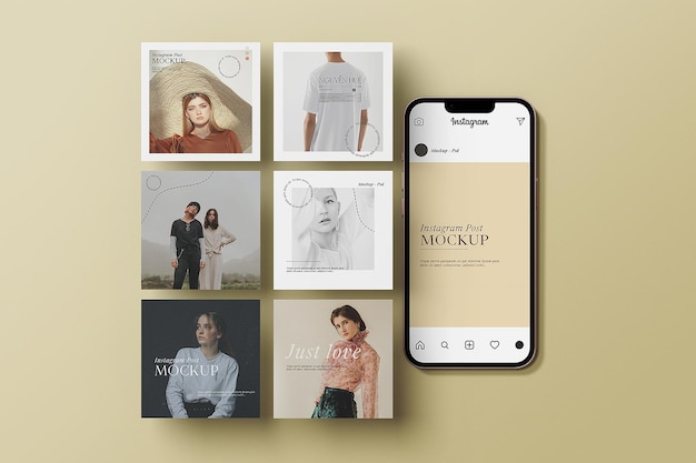 Instagram-post mit handy-mockup