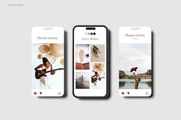 PSD instagram-post mit handy-mockup