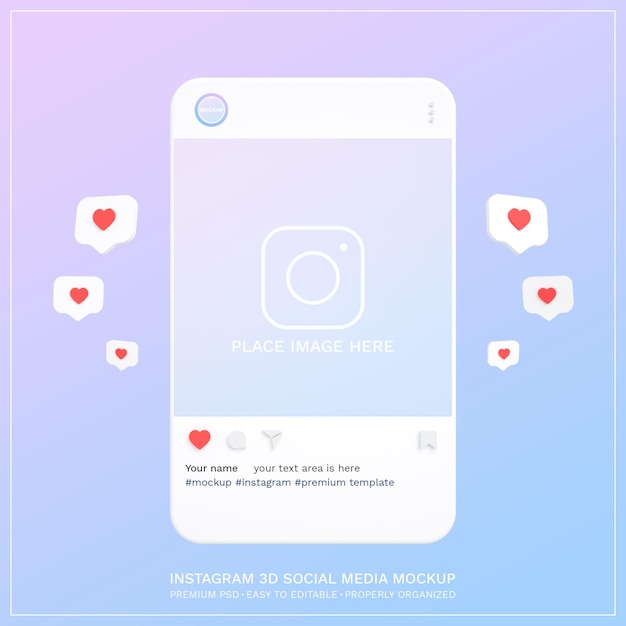 Instagram Post Mockup 3D Design