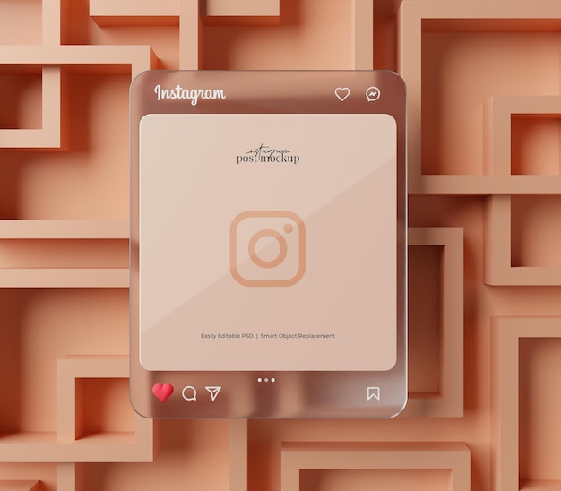 Instagram post mockup gerenderte 3d-szene