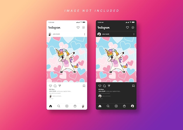 Instagram Post Mockup Thème Clair Et Sombre