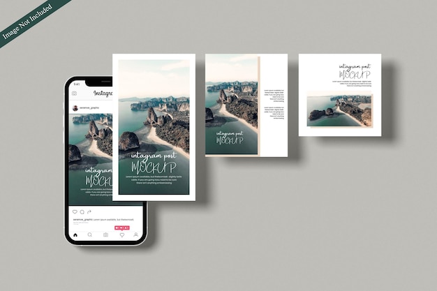 Instagram-post-mockup und instagram-story