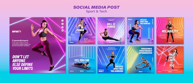 Instagram Post Sammlung für Sport und Bewegung