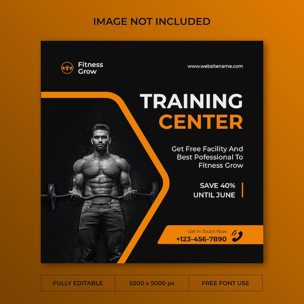 Instagram-Post-Social-Media-Vorlage für Fitnesstraining