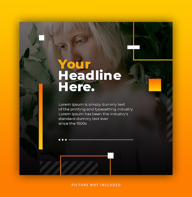 Instagram post template gelb orange elegant trendy dynamic