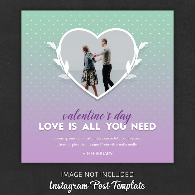 PSD instagram post templates zum valentinstag