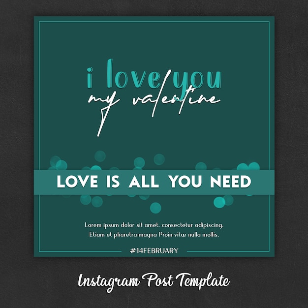 PSD instagram post templates zum valentinstag