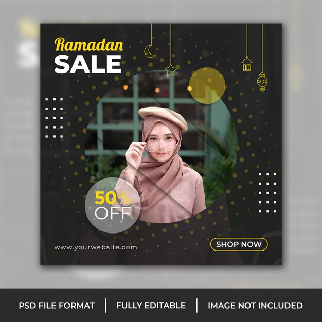 PSD instagram post vorlage ramadan sale banner