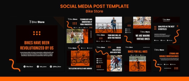 PSD instagram posts sammlung für fahrradladen
