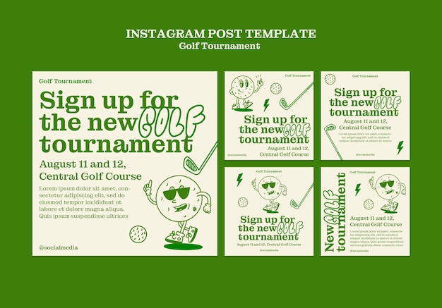 Instagram-posts zu golf-turnieren