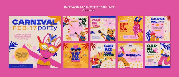 Instagram-Posts zu Karnevalsereignissen
