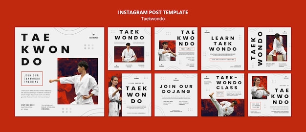 PSD instagram-posts zum taekwondo-training