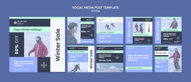 PSD instagram-posts zum winterschlussverkauf