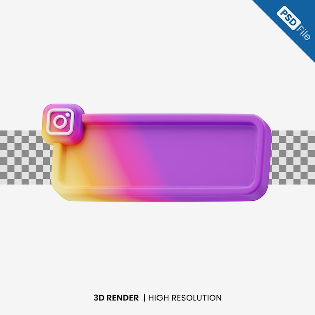 Instagram De Rendu 3d Avec Zone De Texte