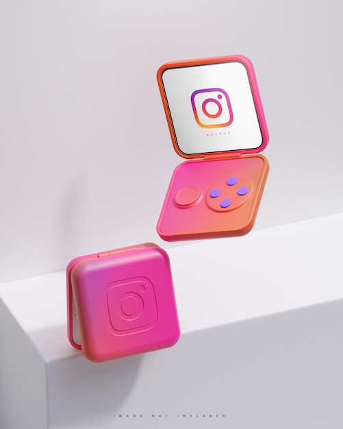 Instagram-Schnittstelle Social Media Post Smart Flip Device Mockup weißer Hintergrund 3D-Rendering