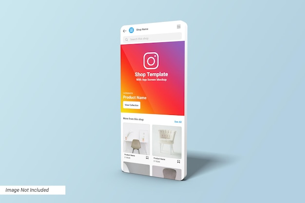 Instagram Shop UI-Vorlage auf App Screen Mockup