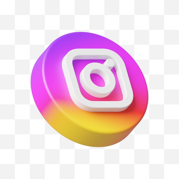 PSD instagram-social-media-symbol 3d