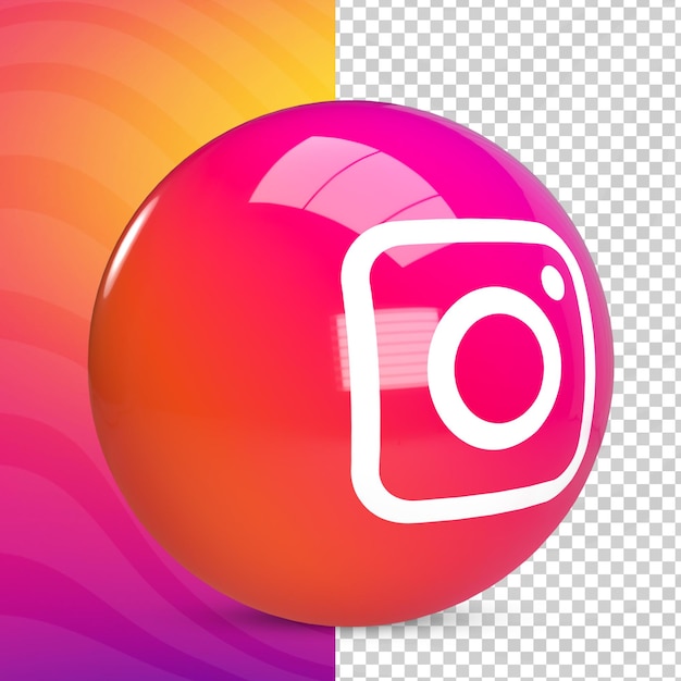 PSD instagram social network elemento 3d para composición psd