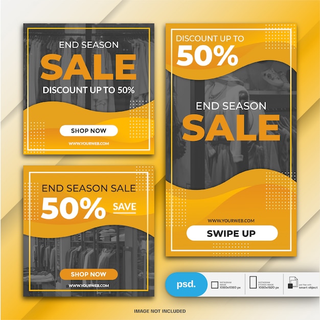 Instagram Stories and Feed Post Bundle Fasion Plantilla de venta