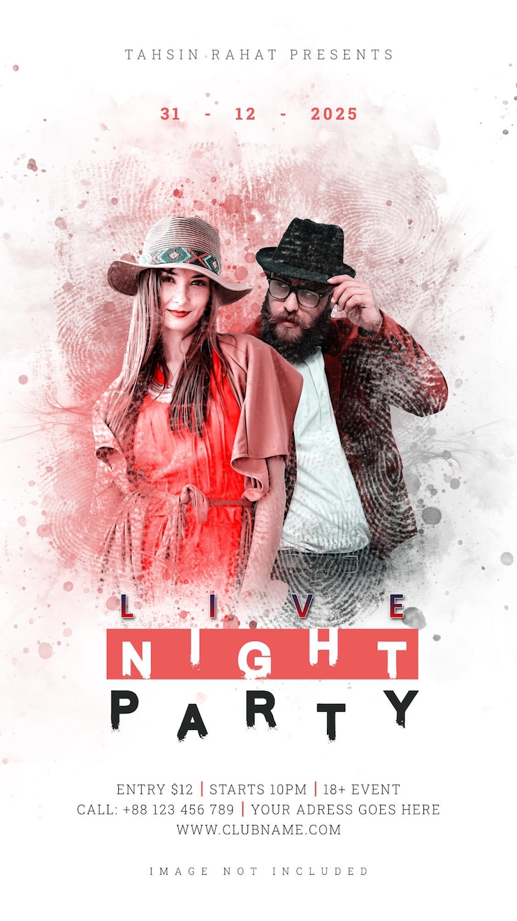 PSD instagram-story-post-design für die nachtparty