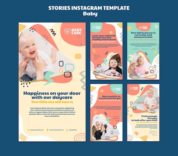 PSD instagram-storysammlung für babypflegeprofis