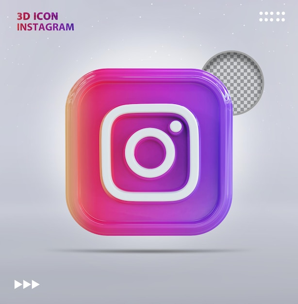 Instagram-symbol 3d auf social media