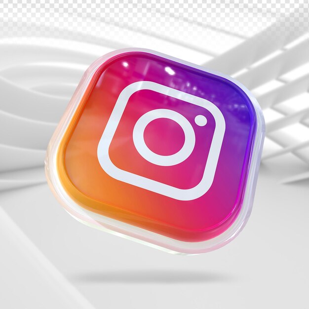 Instagram symbol 3d social media