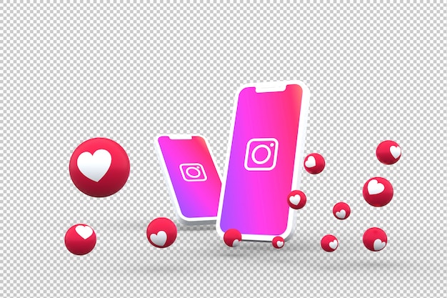 Instagram-Symbol auf dem Bildschirm Smartphones und Instagram-Reaktionen