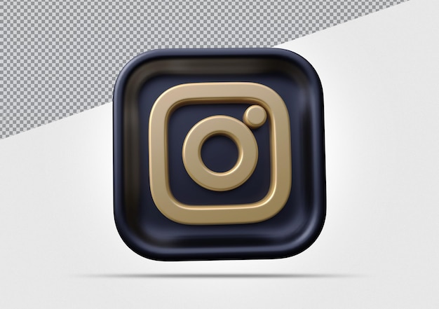 Instagram-symbol goldenes social media 3d-rendering