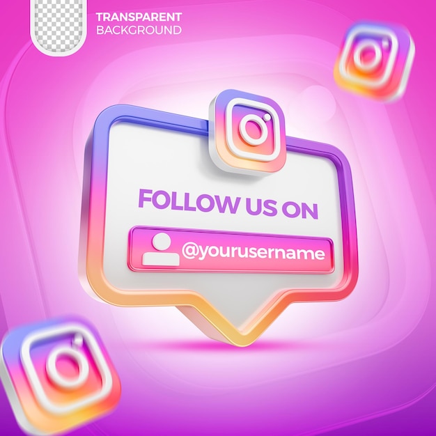 Instagram-Symbol mit bearbeitbarem Benutzernamen