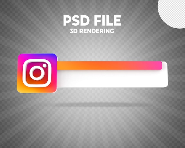 Instagram unteres drittes Banner 3D-Rendering-Stil
