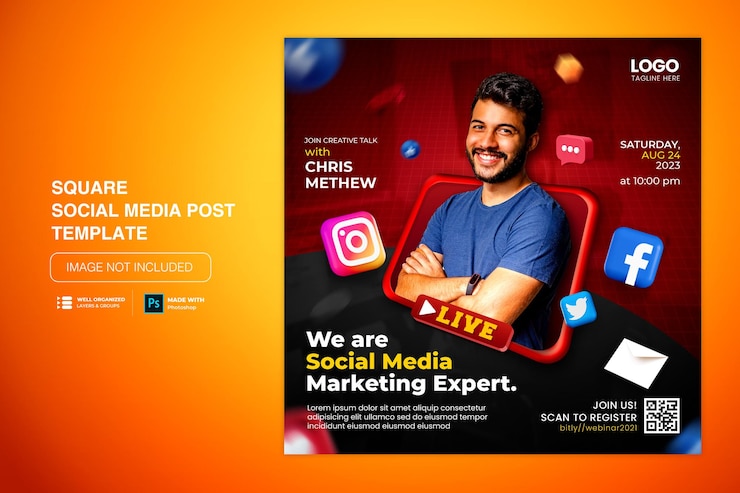 Instagram-Vorlage für Live-Streaming-Business-Workshops in sozialen Medien