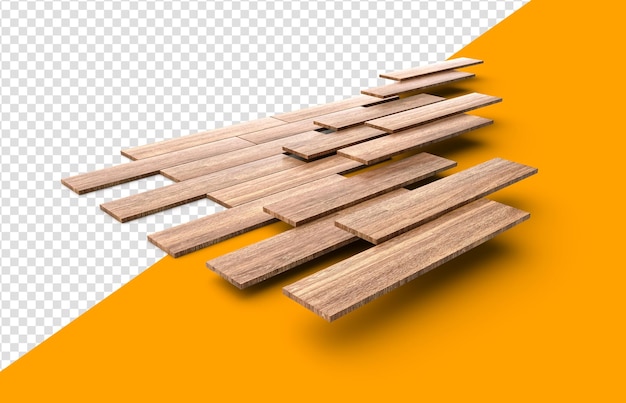 PSD instalação de piso de madeira fixando parquets no chão 3d ilustração sobre construção