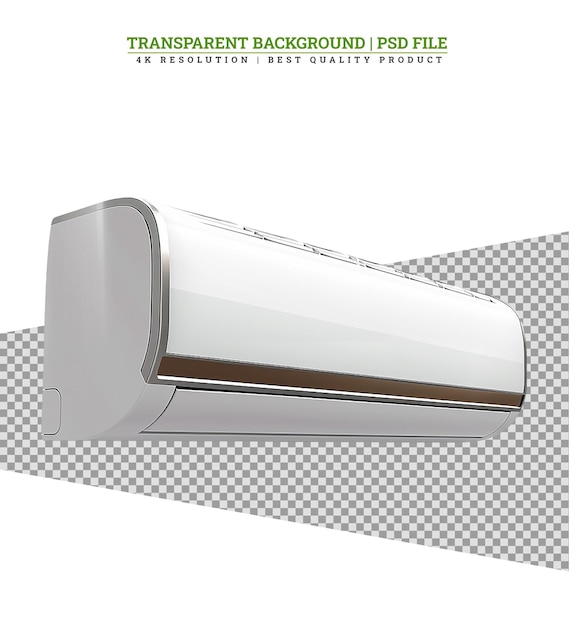PSD instalación de aire acondicionado blanco en el fondo de la pared blanca electrodoméstico