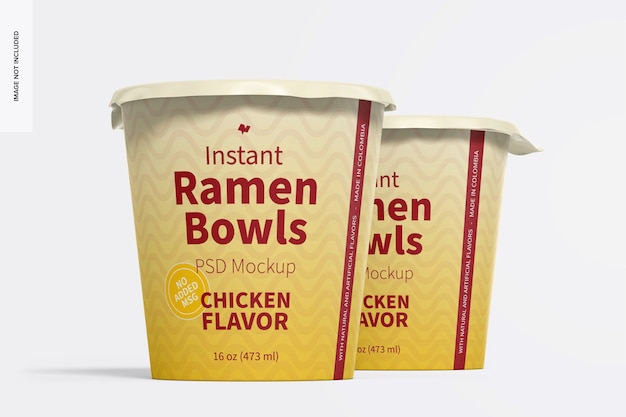 Instant ramen bowls mockup