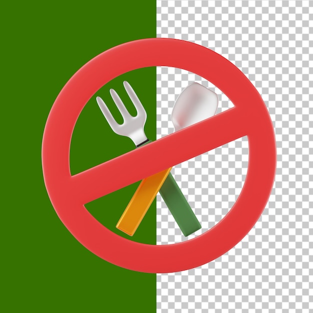 PSD instrucciones sin comer ilustración 3d