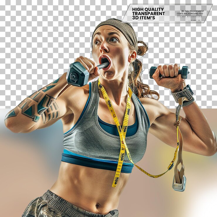 PSD instructor de fitness realista con una pasión por el bienestar en un fondo transparente
