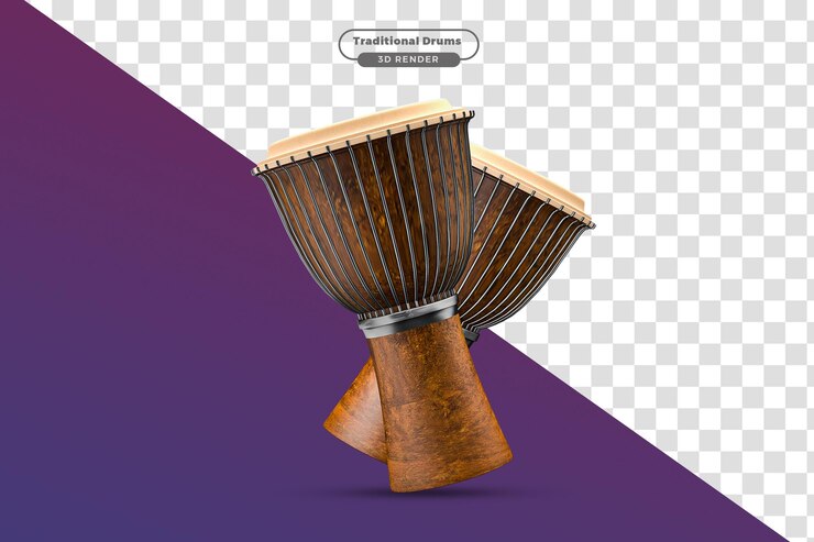 PSD un instrument de musique avec un grand tambour sur le dessus.
