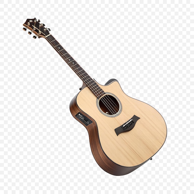 instrumento musical guitarra acústica isolada em fundo transparente
