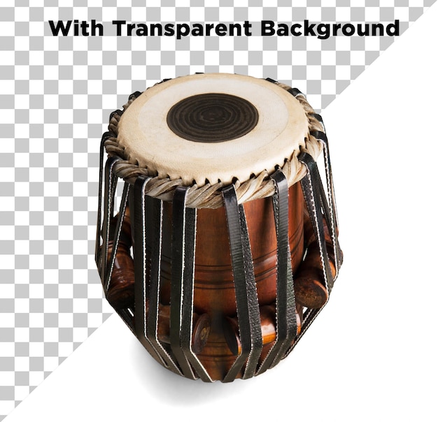 Instrumento musical de tambor Tabla o Tablah o Mridangam PNG PSD aislado en un fondo transparente