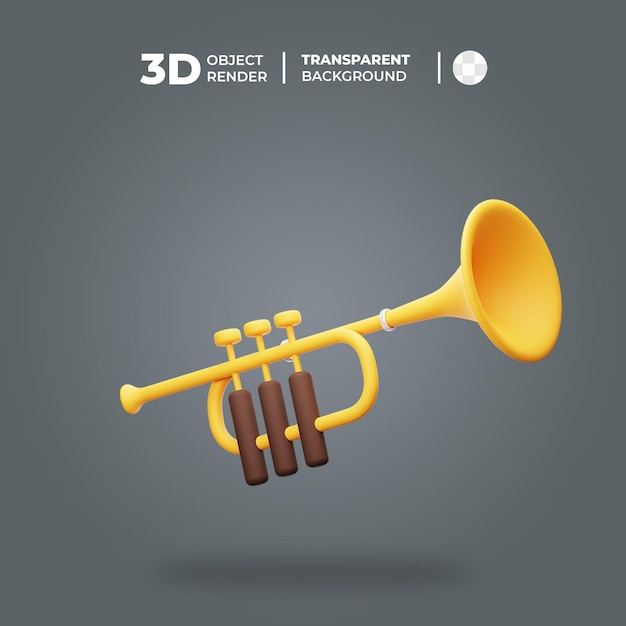 Instrumento musical trompete 3d