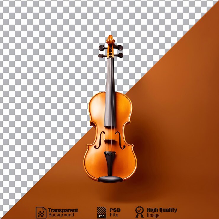 PSD instrumento orquestal un violín en detalle icono del símbolo