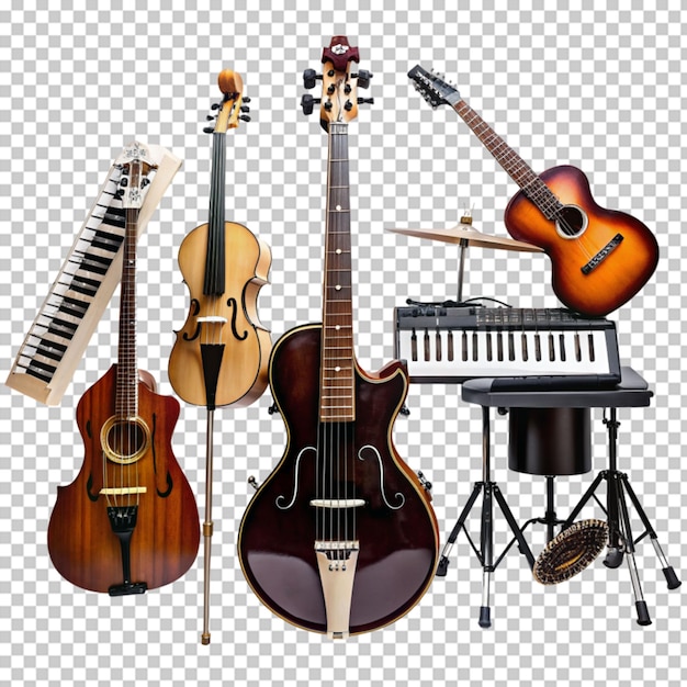 PSD instruments de musique sur fond transparent