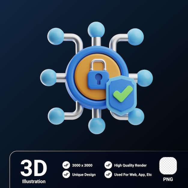 Insurance Object Technology 3D Illustration