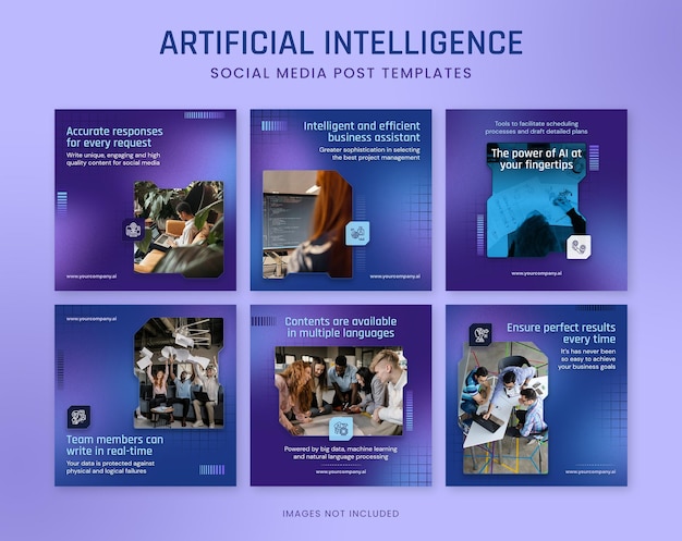 Inteligência Artificial Modelos de Banner de Mídia Social para Instagram e Facebook