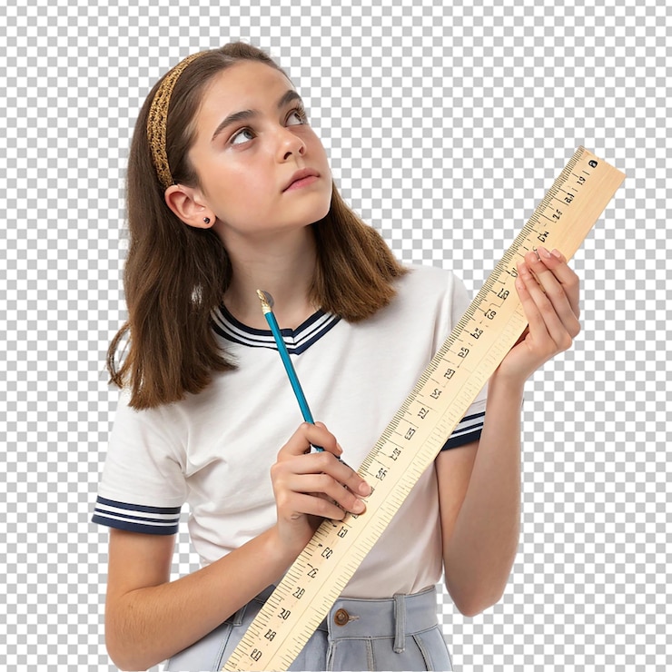 PSD inteligente mujer feliz constructor mantener la cinta métrica