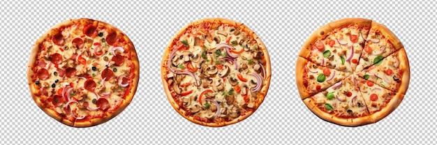 Intelligence artificielle génératrice d'images isolées à fond transparent de pizza