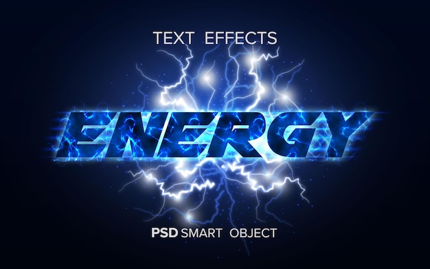 PSD intelligentes objekt mit energietexteffekt