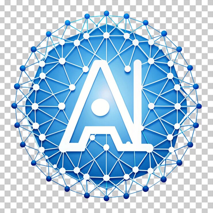 PSD intelligenza artificiale ai pittogramma logo su sfondo trasparente