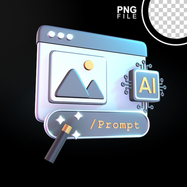 Intelligenza artificiale Visual Prompt 3D Icon Design
